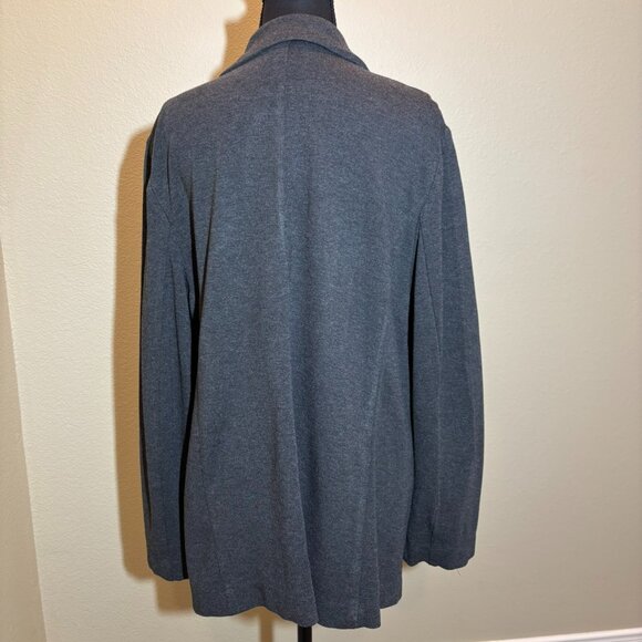 J.Jill Pante Wearever Gray Open Front Knit Blazer Jacket - Picture 9 of 12